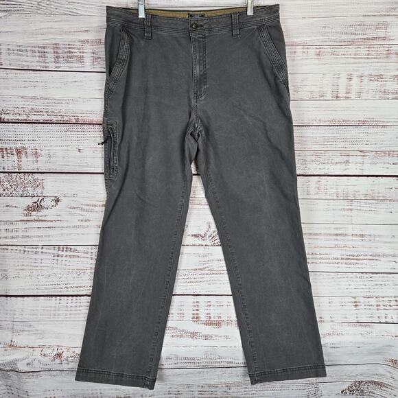 GH Bass & Co Pants Mens 36 Gray Casual Straight Fit Workwear Stretch Utility - Picture 1 of 9